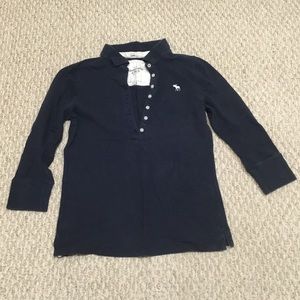 Abercrombie and Fitch Womens Polo Shirt (Navy Blue)